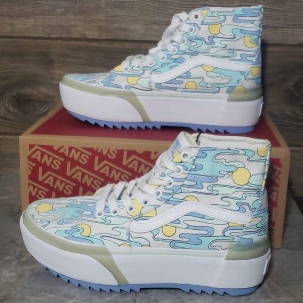New Vans Sk8 Hi Tapered Stacked UV Ink Sunwaves Color Changing High Top Sneakers